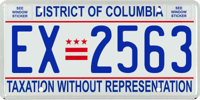DC license plate EX2563