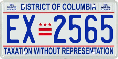 DC license plate EX2565