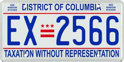 DC license plate EX2566