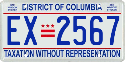 DC license plate EX2567