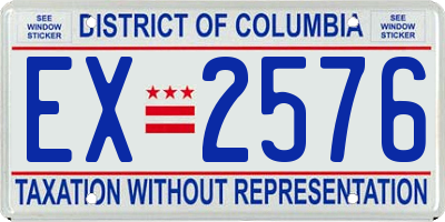 DC license plate EX2576