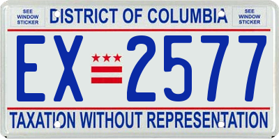 DC license plate EX2577