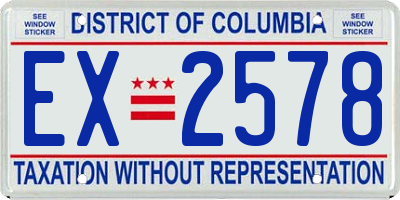 DC license plate EX2578
