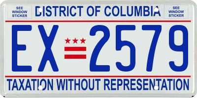 DC license plate EX2579
