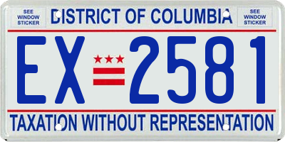 DC license plate EX2581