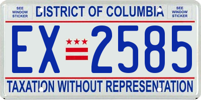 DC license plate EX2585