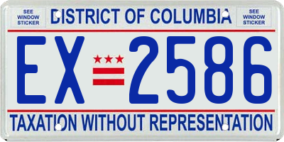 DC license plate EX2586