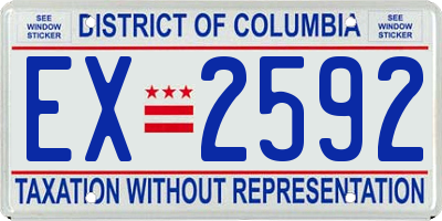 DC license plate EX2592