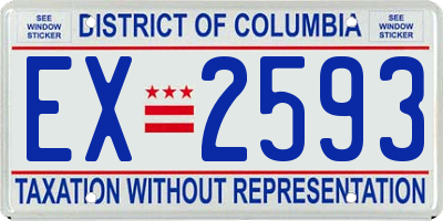 DC license plate EX2593