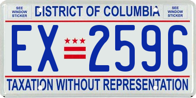 DC license plate EX2596