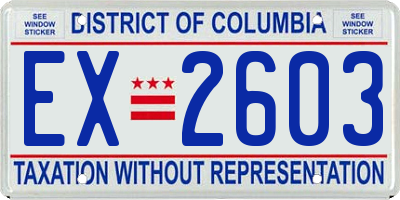 DC license plate EX2603