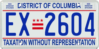 DC license plate EX2604