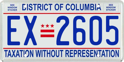 DC license plate EX2605
