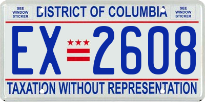 DC license plate EX2608