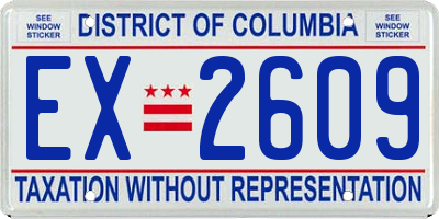 DC license plate EX2609