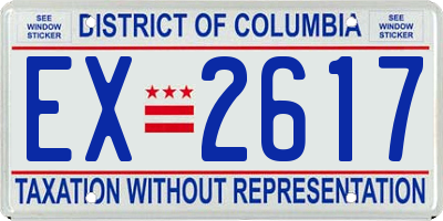 DC license plate EX2617