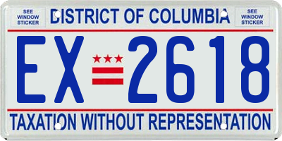 DC license plate EX2618