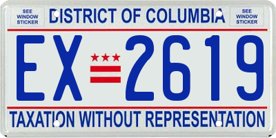 DC license plate EX2619