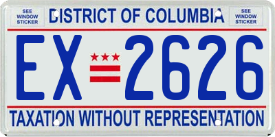 DC license plate EX2626