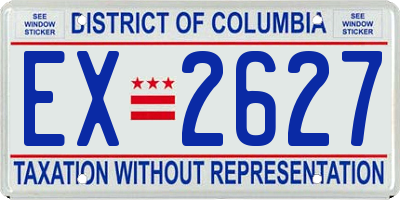 DC license plate EX2627