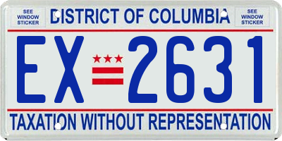 DC license plate EX2631