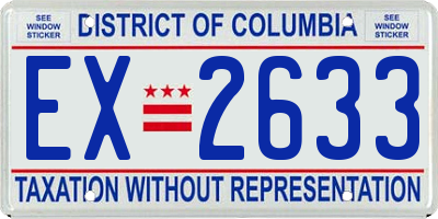 DC license plate EX2633