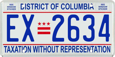 DC license plate EX2634