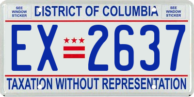 DC license plate EX2637