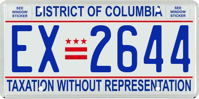 DC license plate EX2644