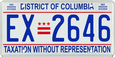 DC license plate EX2646