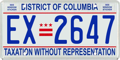 DC license plate EX2647