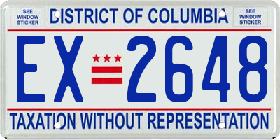 DC license plate EX2648