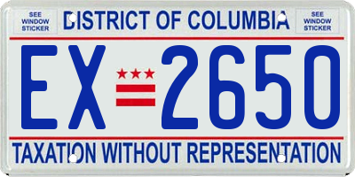 DC license plate EX2650