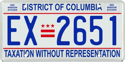 DC license plate EX2651