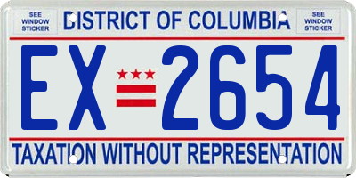 DC license plate EX2654