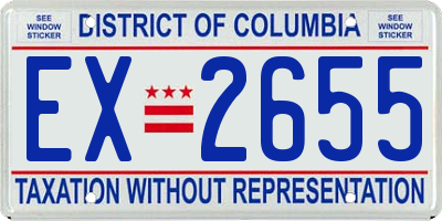 DC license plate EX2655