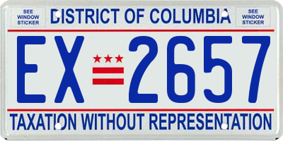 DC license plate EX2657