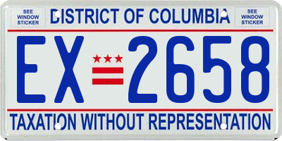 DC license plate EX2658