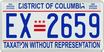 DC license plate EX2659