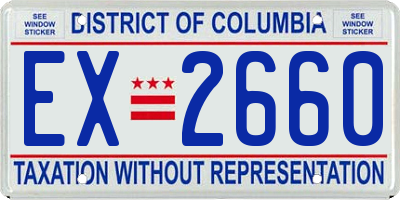 DC license plate EX2660