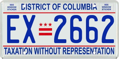 DC license plate EX2662
