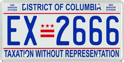 DC license plate EX2666