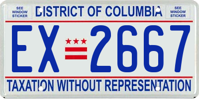 DC license plate EX2667