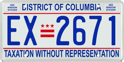 DC license plate EX2671