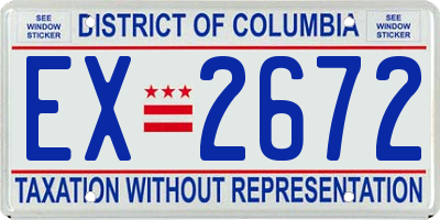 DC license plate EX2672