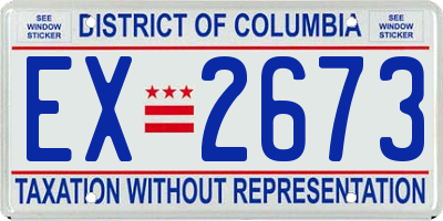 DC license plate EX2673