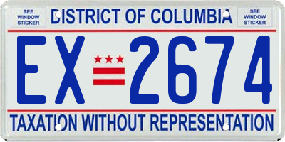 DC license plate EX2674
