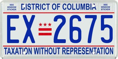 DC license plate EX2675