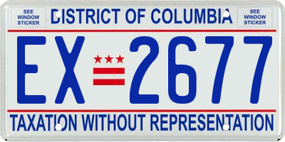 DC license plate EX2677