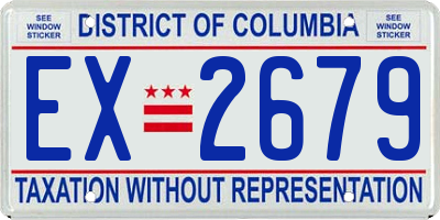 DC license plate EX2679